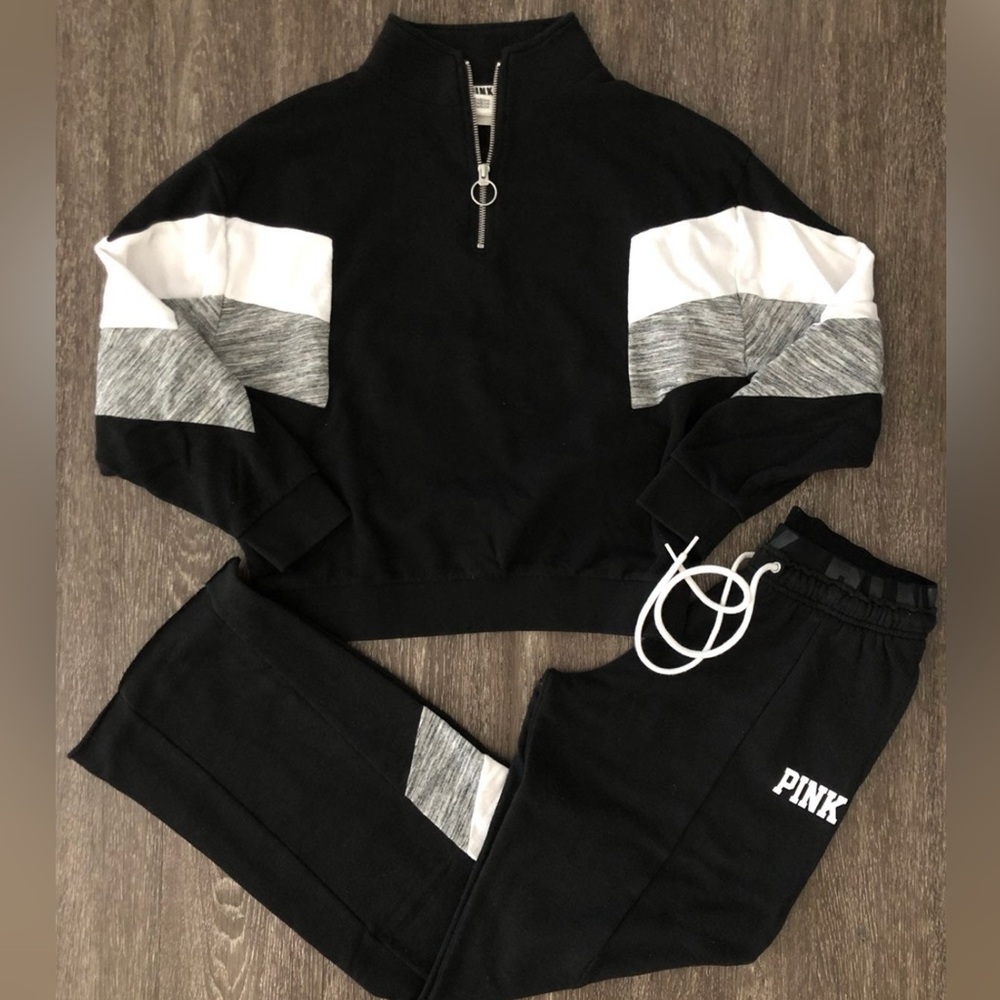 Victoria's Secret Black and White Colorblock Sweater Set